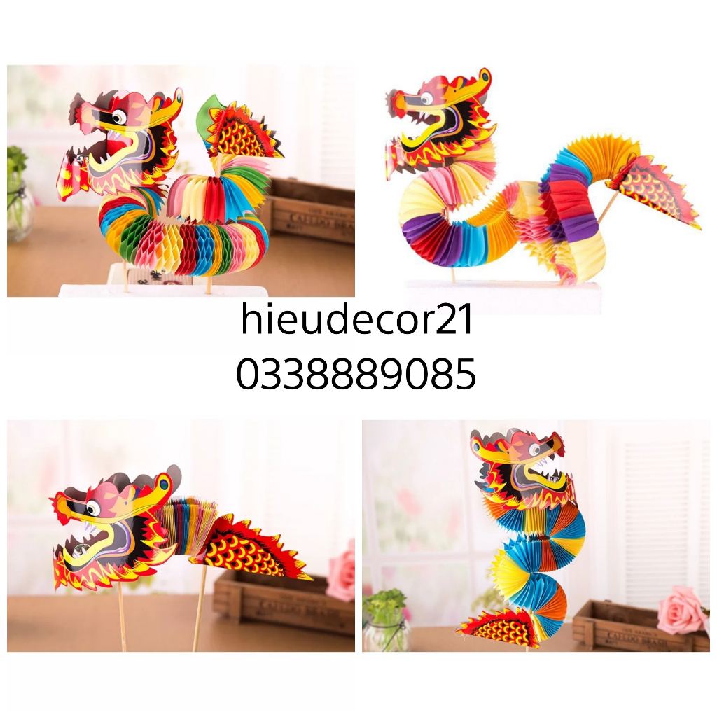 LÂN (Rồng) giấy nhiều màu sắc độc đáo trang trí trung thu, lễ hội.