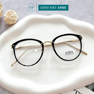 Gọng kính cận nữ AMIE Eyewear mắt kính tròn chất liệu kim loại nhựa kiểu dáng trẻ trung năng động 6020