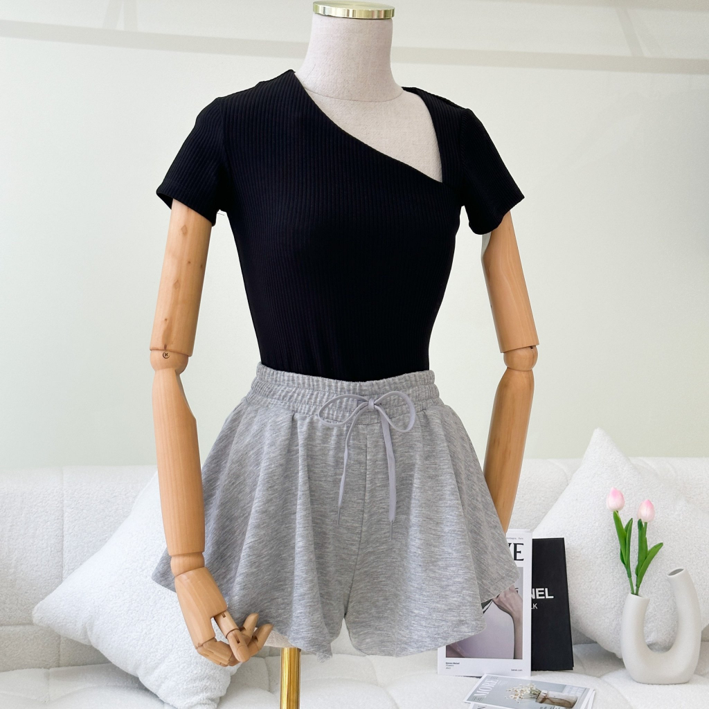 Quần short nữ thun xòe Bigsize 34QS008, Quần đùi nữ Bigsize chất thun cotton mềm thấm hút mồ hôi