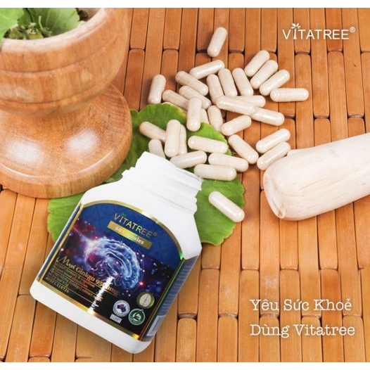 Viên uống bổ não Vitatree Mega Ginkgo 9500mg Max giúp tuần hoàn máu não, tăng cường trí nhớ 60 viên