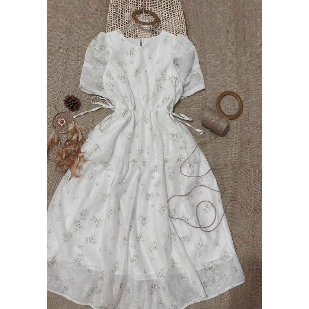 Đầm Babydoll ❤️FREESHIP❤️ Hoa Nhí Dáng Dài Dây Cột Eo