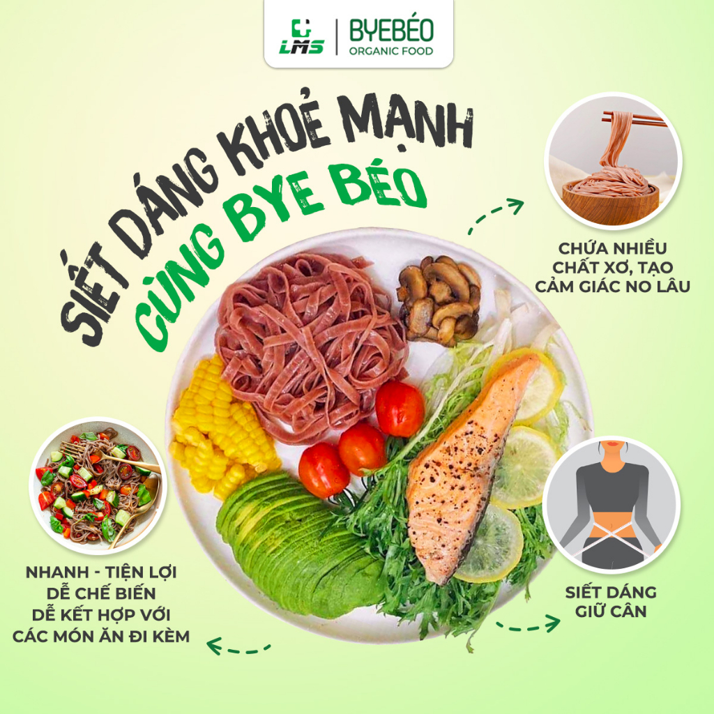 Combo 2KG/5KG Bún Phở Gạo Lứt BYE BÉO Giàu Chất Xơ Vitamin và Khoáng Chất - LMS FOOD