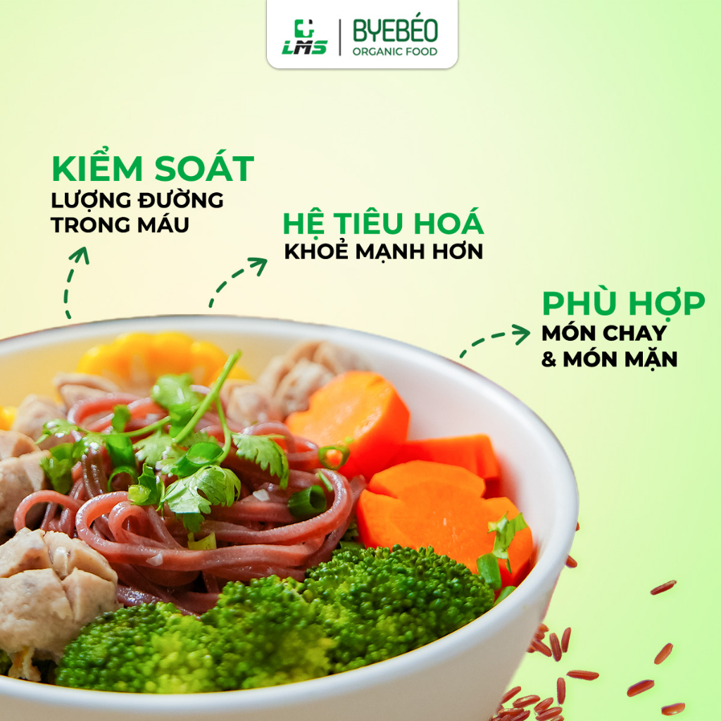 Combo 2KG/5KG Bún Phở Gạo Lứt BYE BÉO Giàu Chất Xơ Vitamin và Khoáng Chất - LMS FOOD