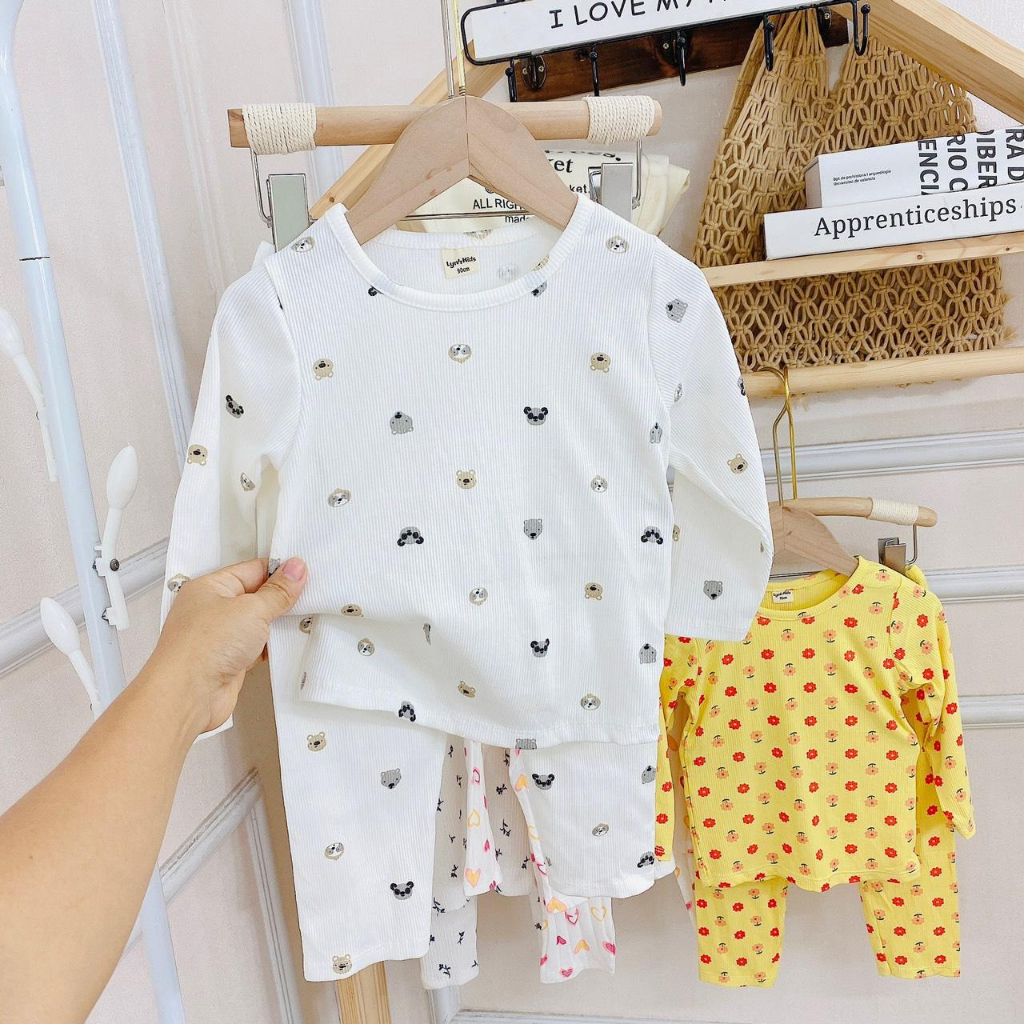 Bộ cotton xuất dư siêu xinh cho bé gái - B35