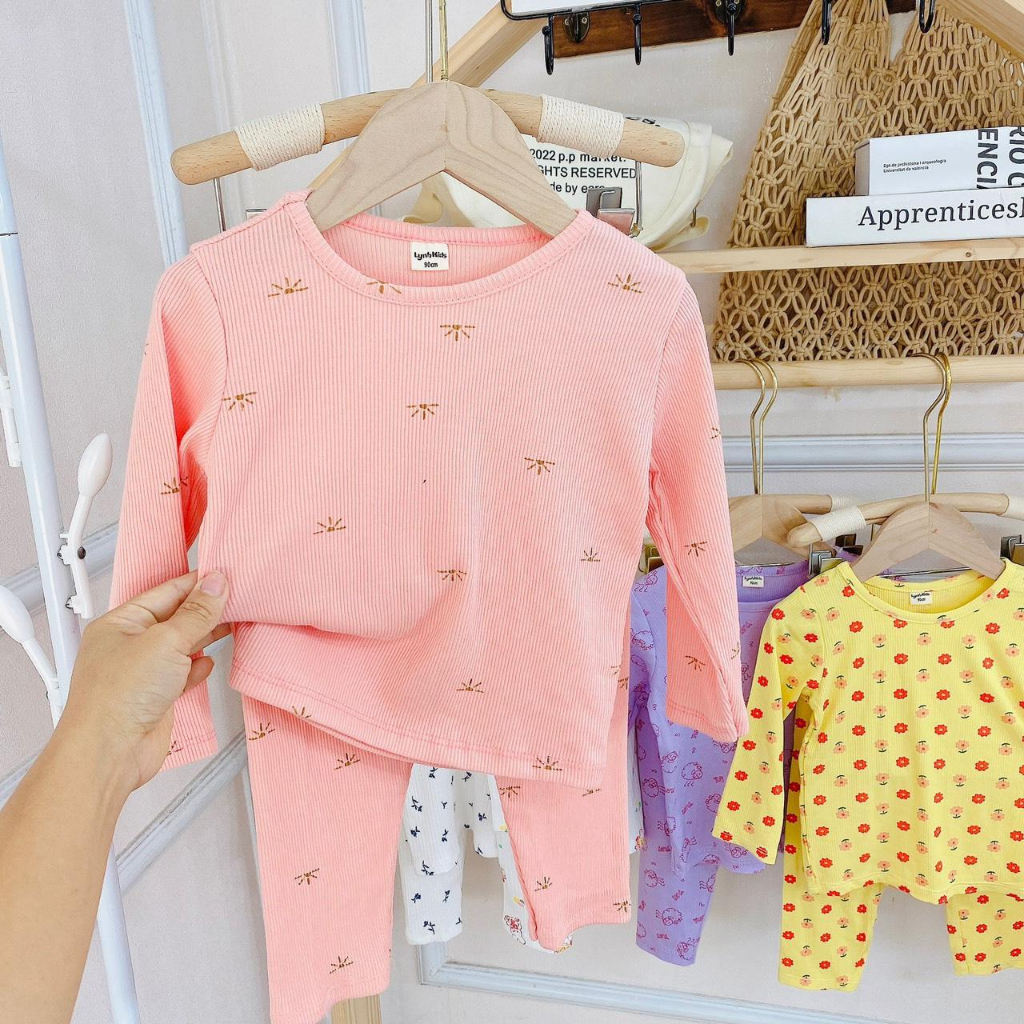 Bộ cotton xuất dư siêu xinh cho bé gái - B35