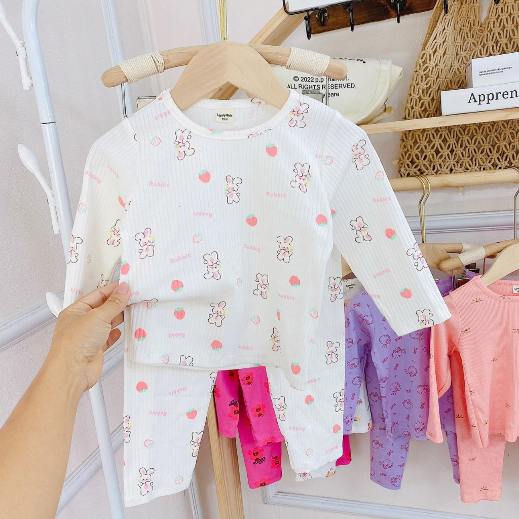 Bộ cotton xuất dư siêu xinh cho bé gái - B35