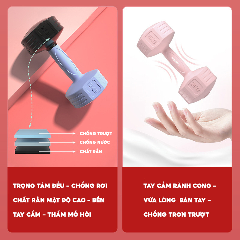 Tạ Tay Nam Nữ Chuyên Tập Gym Yoga Pilates Thể Dục Tại Nhà - Chính Hãng TOPBODY