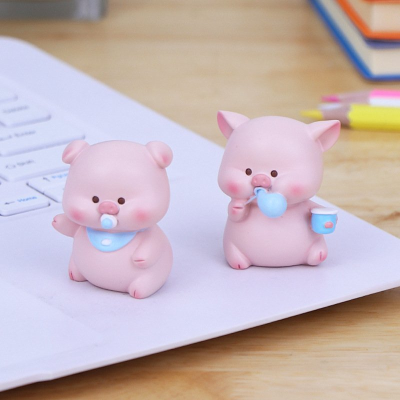 Set 4 heo mini nhỏ nhắn xinh xắn siu cute , trang trí bàn làm việc , trên xe máy , taplo ô tô ....