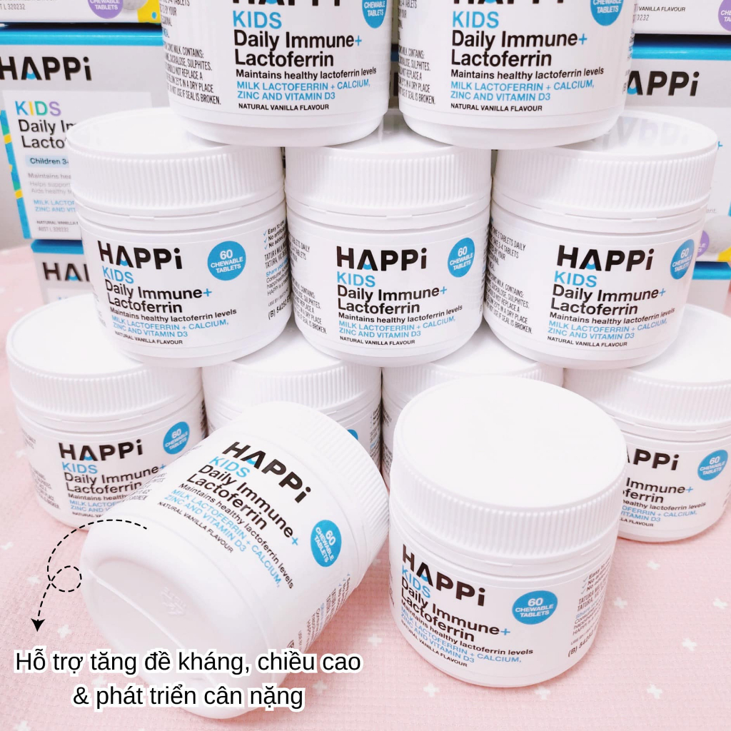 Kẹo hỗ trợ tăng đề kháng HAPPi Lactoferrin Kids 60 viên - Beanstore