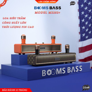 Loa Bluetooth BOOMS BASS M2202+ Sang Trọng, Công Suất Lớn | Kèm 2 Micro Không Dây | Chất Lượng Âm Thanh Cao Cấp