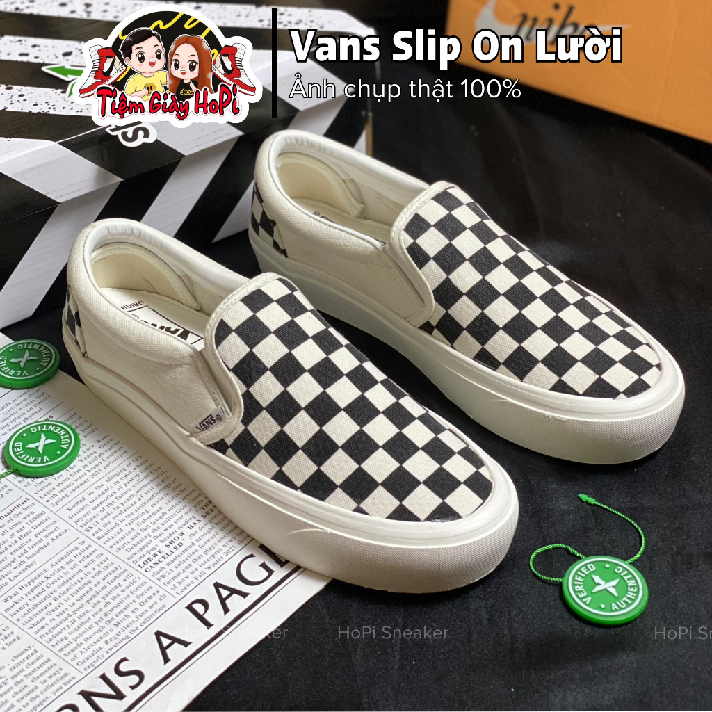 Giày Sneaker Vanr Lười Caro, Van Caro Bản Chuẩn, Full Bảo Hành | HoPi Sneaker