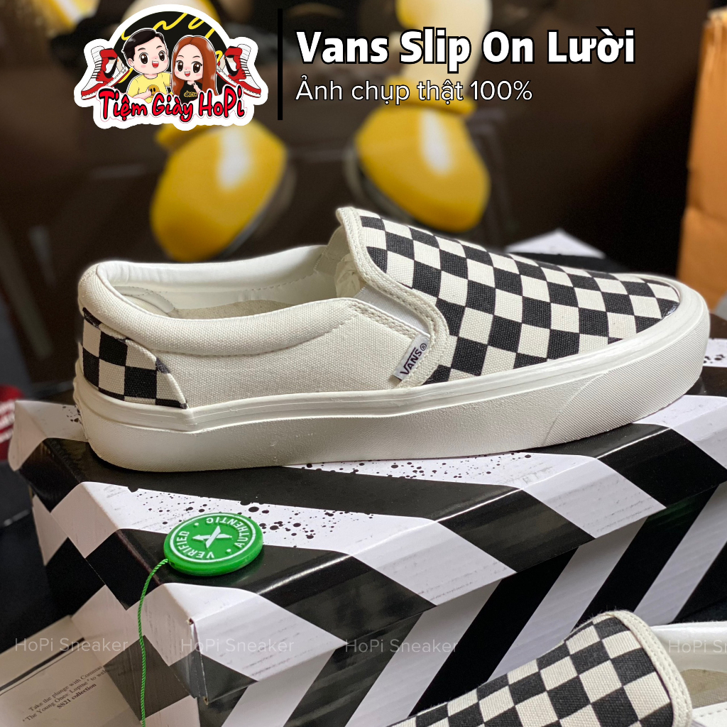 Giày Sneaker Vanr Lười Caro, Van Caro Bản Chuẩn, Full Bảo Hành | HoPi Sneaker