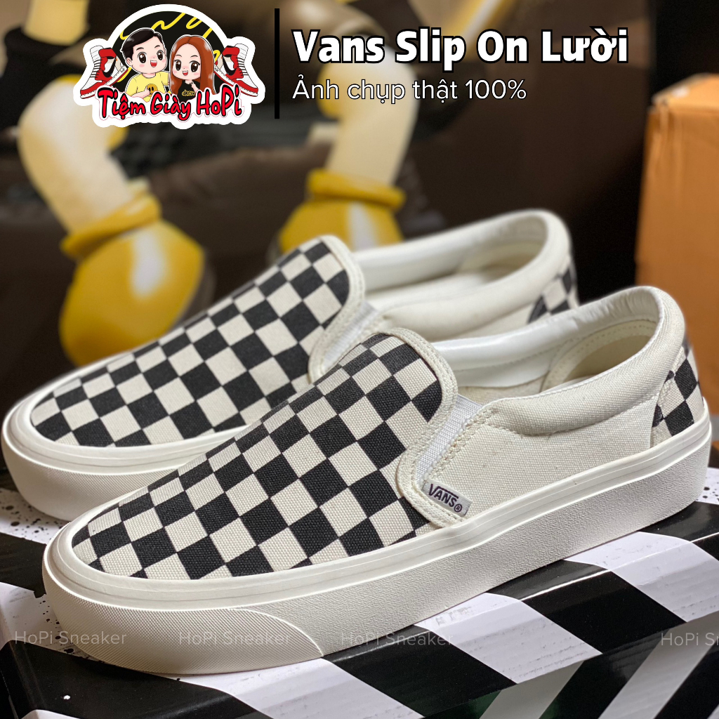 Giày Sneaker Vanr Lười Caro, Van Caro Bản Chuẩn, Full Bảo Hành | HoPi Sneaker