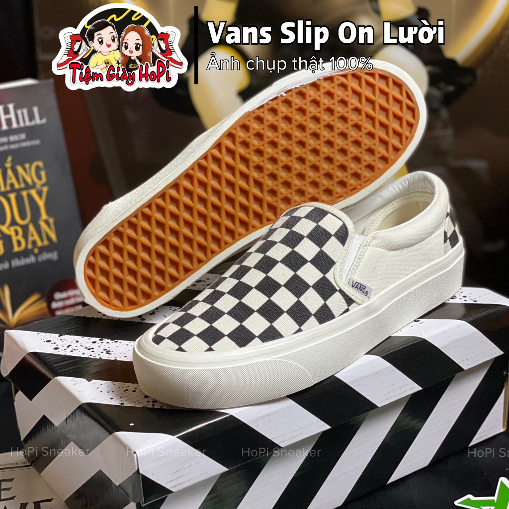Giày Sneaker Vanr Lười Caro, Van Caro Bản Chuẩn, Full Bảo Hành | HoPi Sneaker