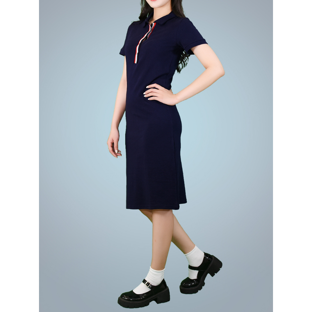 Đầm cổ polo phong cách năng động cotton 100%