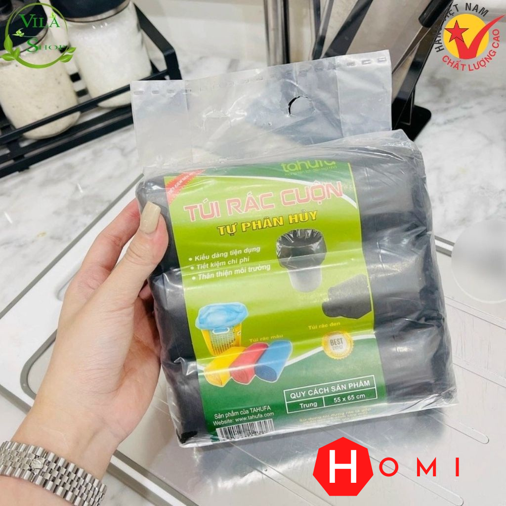 Túi Rác Tự Phân Hủy Siêu Dai - Bao Rác Đen Kích Thước Lớn 55*65 cm  - Danami Store