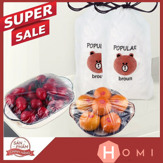 Màng bọc thực phẩm , Túi bọc thực phẩm PE co giãn siêu dai có chun hình túi gấu - Danami Store