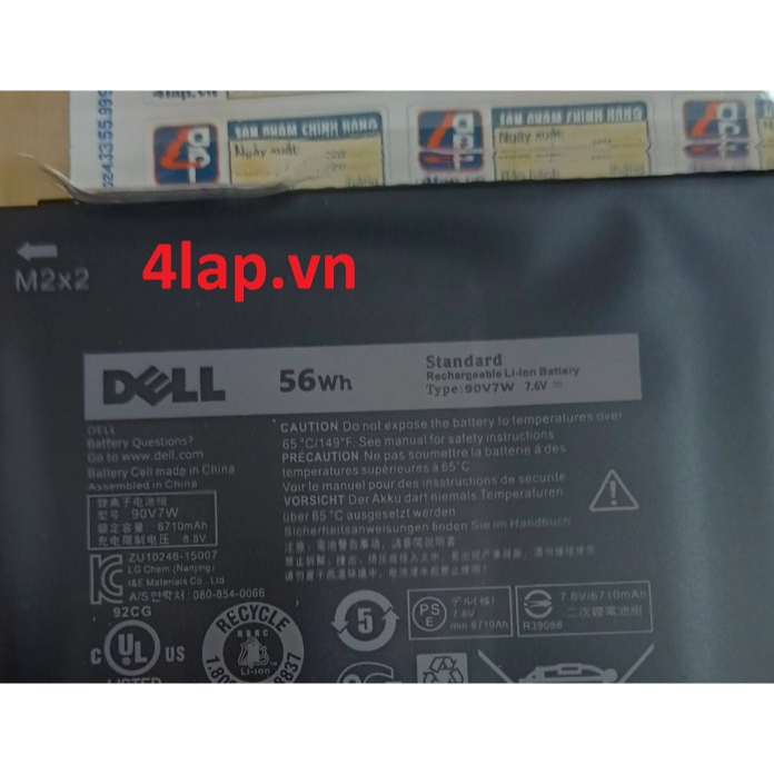 Thay Pin laptop Dell XPS 13 9343 9350 Zin Chính Hãng 90V7W 52Wh