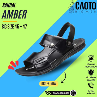 Giày sandal big size nam 45 46 47 48 - dép sandal big size nam amber màu đen