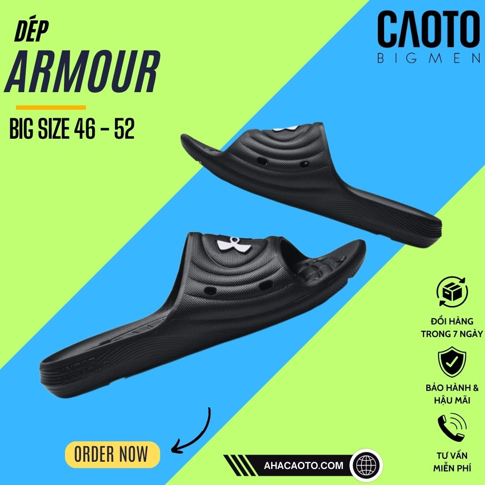 Dép Big Size Nam Under Armour Lockers IV Đi Biển Màu Đen - Dép Nam Big Size 45 46 47 48
