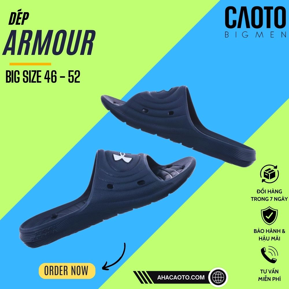 Dép Under Armour Lockers IV Đi Biển Màu Xanh - Dép Big Size Nam 45 46 47 48