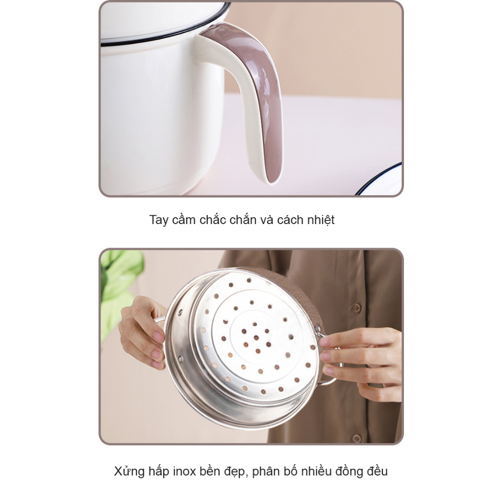 Nồi Nấu Điện Đa Năng Hadochi dung tích 1,8 lít, công suất 450w - bảo hành 6 tháng