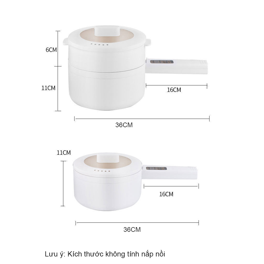 Nồi Nấu Điện Đa Năng Hadochi dung tích 1,8 lít, công suất 450w - bảo hành 6 tháng