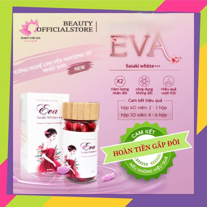 Eva Sasakiwhite viên uống thơm cơ thể trắng da mờ nám  Nhật Bản