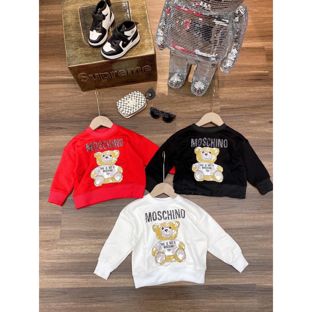 Áo nỉ cổ tròn cho bé mốt chi nô loang, áo sweater cho bé,TP KIDS,