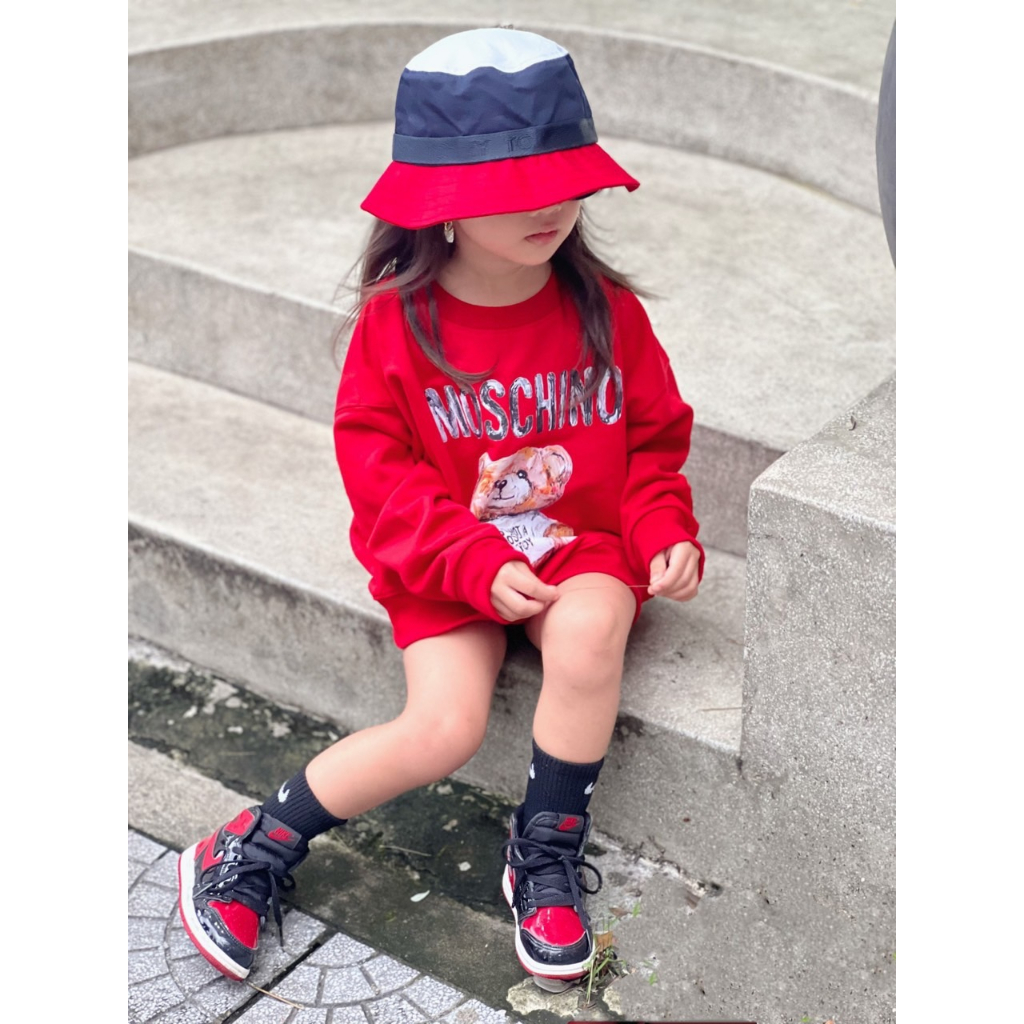 Áo nỉ cổ tròn cho bé mốt chi nô loang, áo sweater cho bé,TP KIDS,