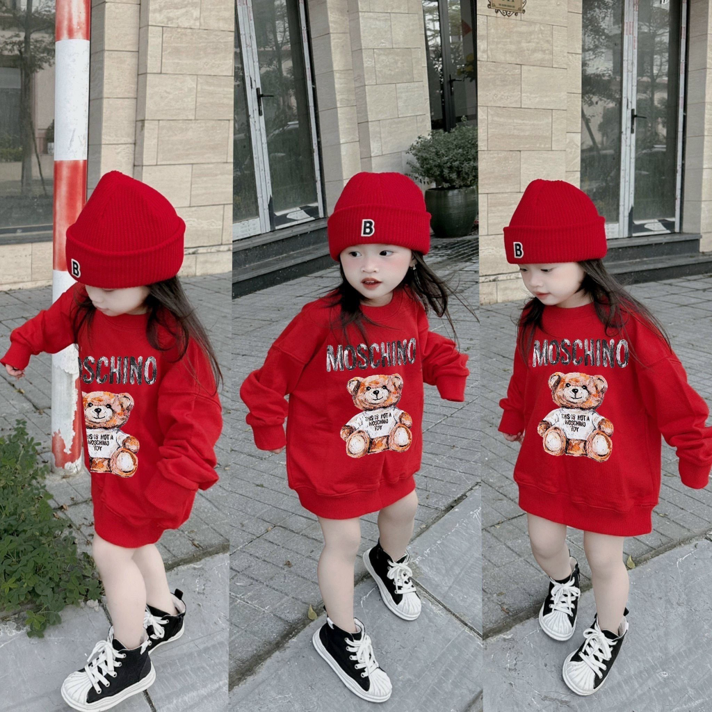 Áo nỉ cổ tròn cho bé mốt chi nô loang, áo sweater cho bé,TP KIDS,[M474]