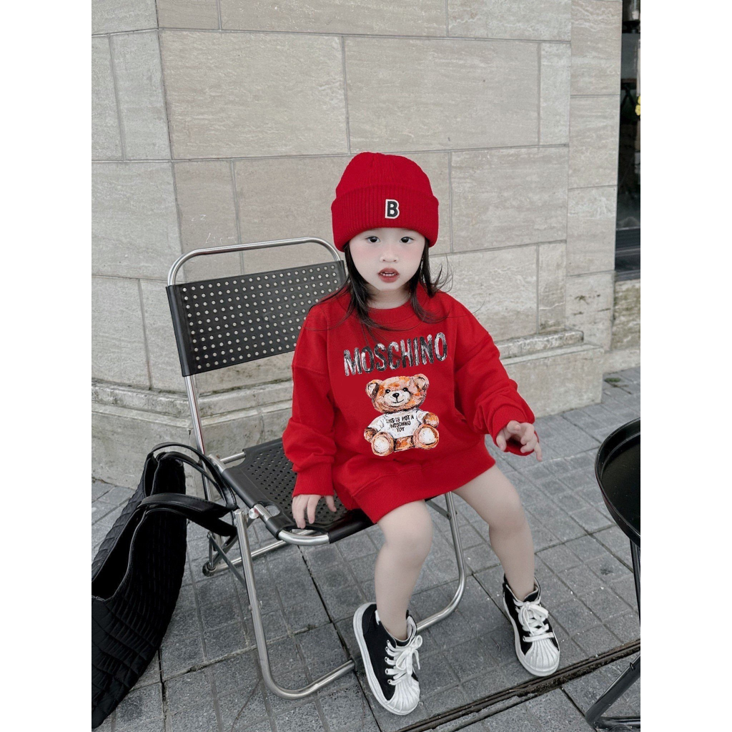 Áo nỉ cổ tròn cho bé mốt chi nô loang, áo sweater cho bé,TP KIDS,