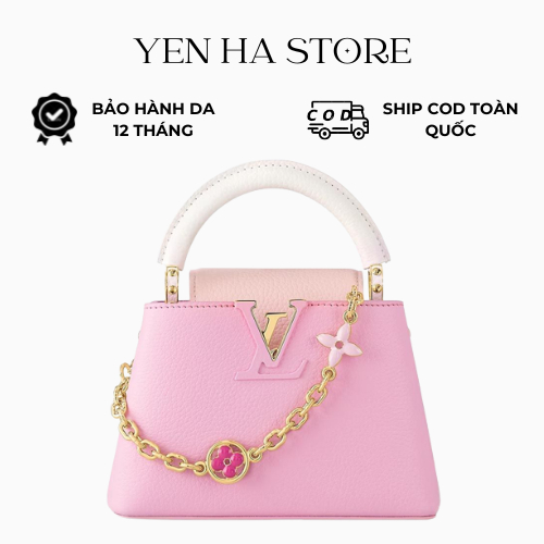 Túi Lờ vê Capucines hồng nữ size 21 cm hàng siêu cấp