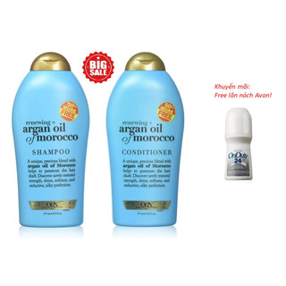 Một cặp Dầu Gội - Dầu Xả  OGX ARGAN OIL OF MOROCCO ( 577ml ) làm mềm mại và óng mượt tóc- Mỹ