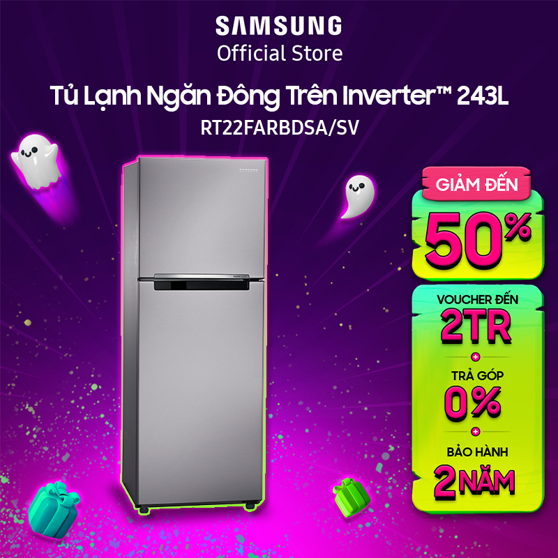 Tủ Lạnh Samsung Ngăn Đông Trên với Digital Inverter™, 236L (RT22FARBDSA/SV)