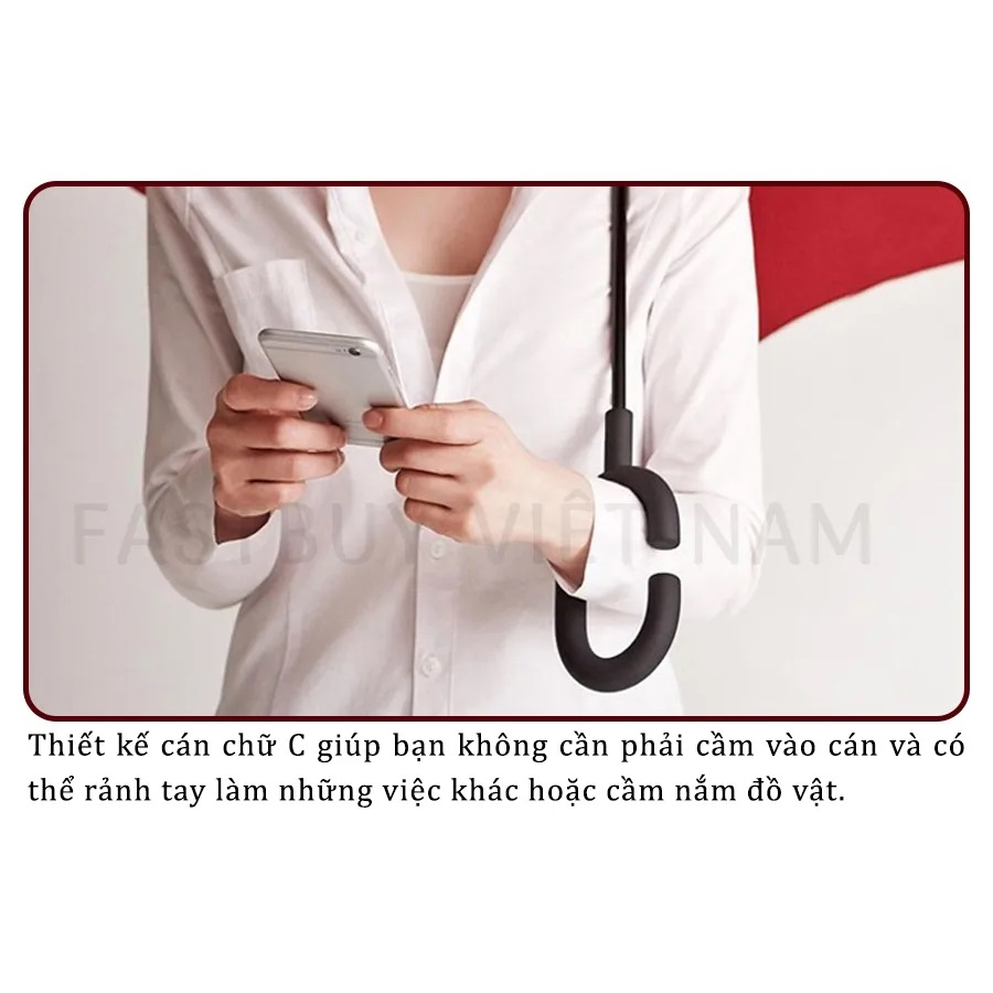 Ô Dù Gấp Mở Ngược Thông Minh Dùng Cho Xe Hơi ,Ô Dù Gấp Ngược Đi Mưa 2 Lớp Cao Cấp