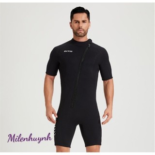 Bộ bơi giữ nhiệt ngắn tay 3mm cho nam zcco MS305 dây kéo phía trước, cản gió, giữ ấm, dùng đi lặn biển, lặn sông