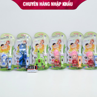 Bàn Chải Đánh Răng Trẻ Em Hàn Quốc Kids World Tặng Kèm Đồ Chơi Cho Bé