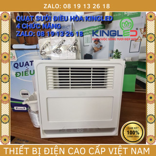  Quạt Sưởi Điều Hòa KINGLED bản nhỏ 30x30cm, 4 chức năng, quạt sưởi, quạt mát, hút mùi và đèn led