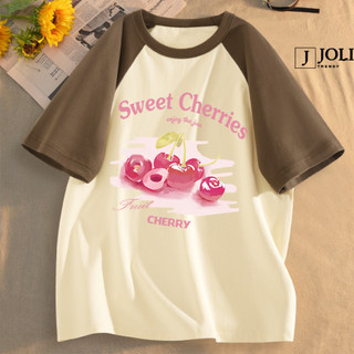Áo thun nữ, áo raglan tee unisex by joli bst 20 chất cotton form rộng cho nam nữ