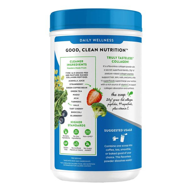 Bột Orgain Collagen Superfoods 726g chăm sóc tóc, móng, da BỘT SIÊU THỰC PHẨM BỔ SUNG vitamin c lợi khuẩn và collagen