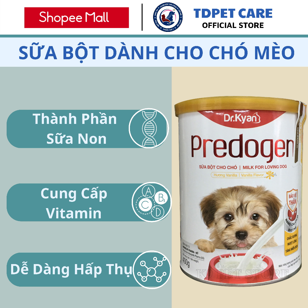Sữa Bột Cho Chó Con Cung Cấp Đầy Đủ Dinh Dương TD - Hộp Sữa Dành Cho Chó Con Tăng Cường Miễn Dịch