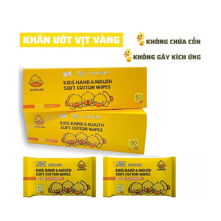 Thùng 10 Gói Khăn Ướt Con Vịt Vàng Không Mùi