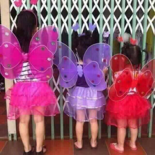Đồ chơi Cánh bướm kèm váy, gậy phép, bờm tóc có đèn cho bé
