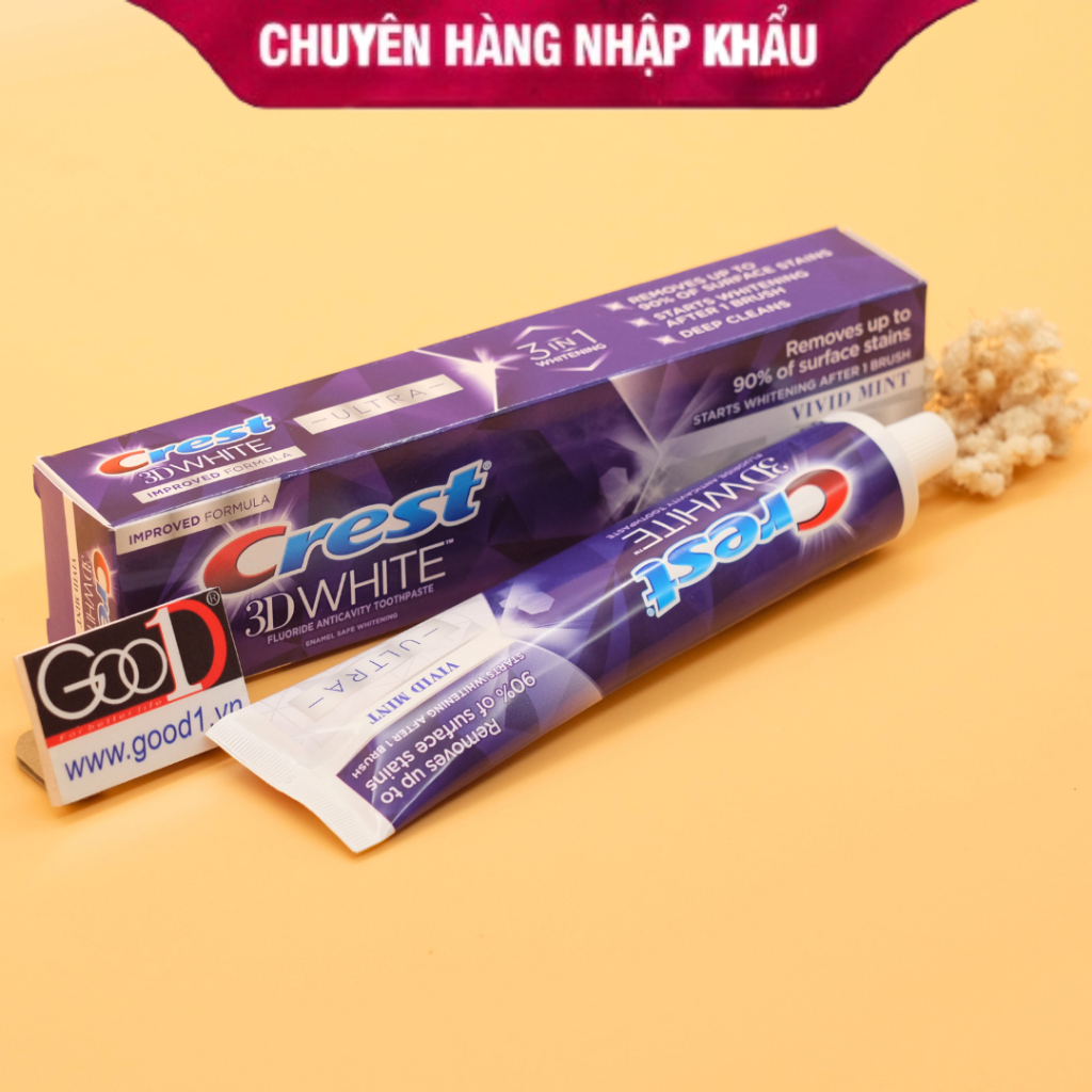 Kem đánh răng Crest 3D White Vivid Mint Ultra 147g USA
