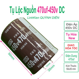 Tụ lộc nguồn - tụ hóa nâu 470uF 450V mới (35×50mm) - linh kiện điện tử QUỲNH DIỄN