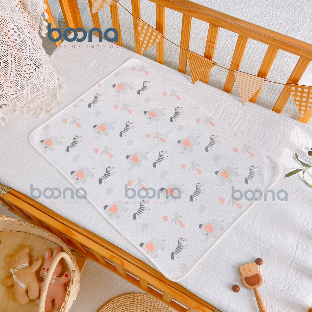 Tấm Lót Chống Thấm BOONA Bề Mặt Organic Siêu Mềm Mịn Và Thoáng Khí Lót Chống Thấm êm ái cho bé nằm