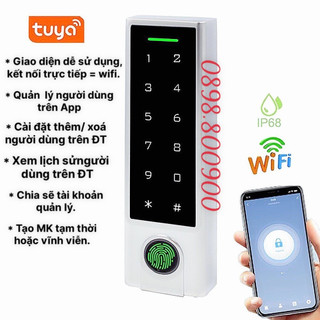 [BH 12T] Đầu đọc vân tay Wifi, khóa vân tay cửa cuốn, kết hợp được tất cả các loại khóa điện tử, Access Control