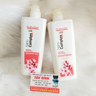 Bộ đôi dầu gội & dầu xả 760ml x 2 giữ màu lavox nano complex color protect conditioner hương hoa anh đào