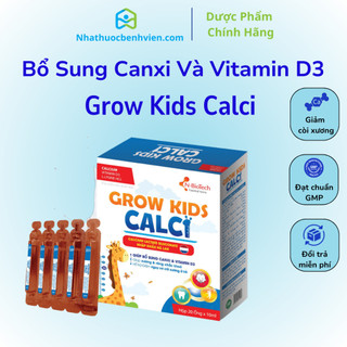 Siro Grow Kids Calci bổ sung canxi, vitamin D3, xương chắc khỏe, phòng ngừa còi xương, loãng xương - N-Biotech